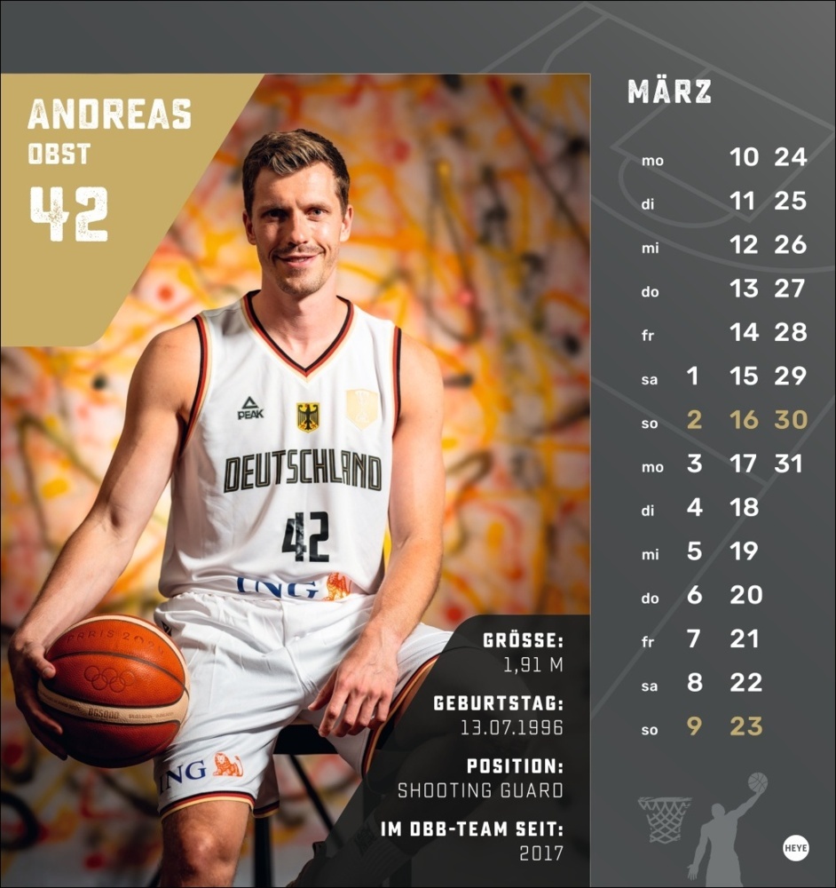 Bild: 9783756413317 | DBB Basketball Postkartenkalender 2025 | Kalender | Spiralbindung