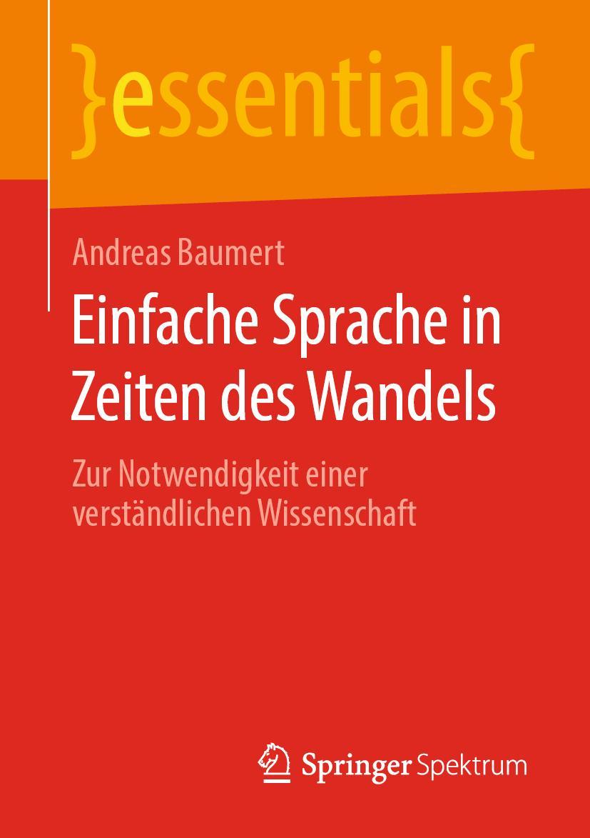 Cover: 9783658277390 | Einfache Sprache in Zeiten des Wandels | Andreas Baumert | Taschenbuch