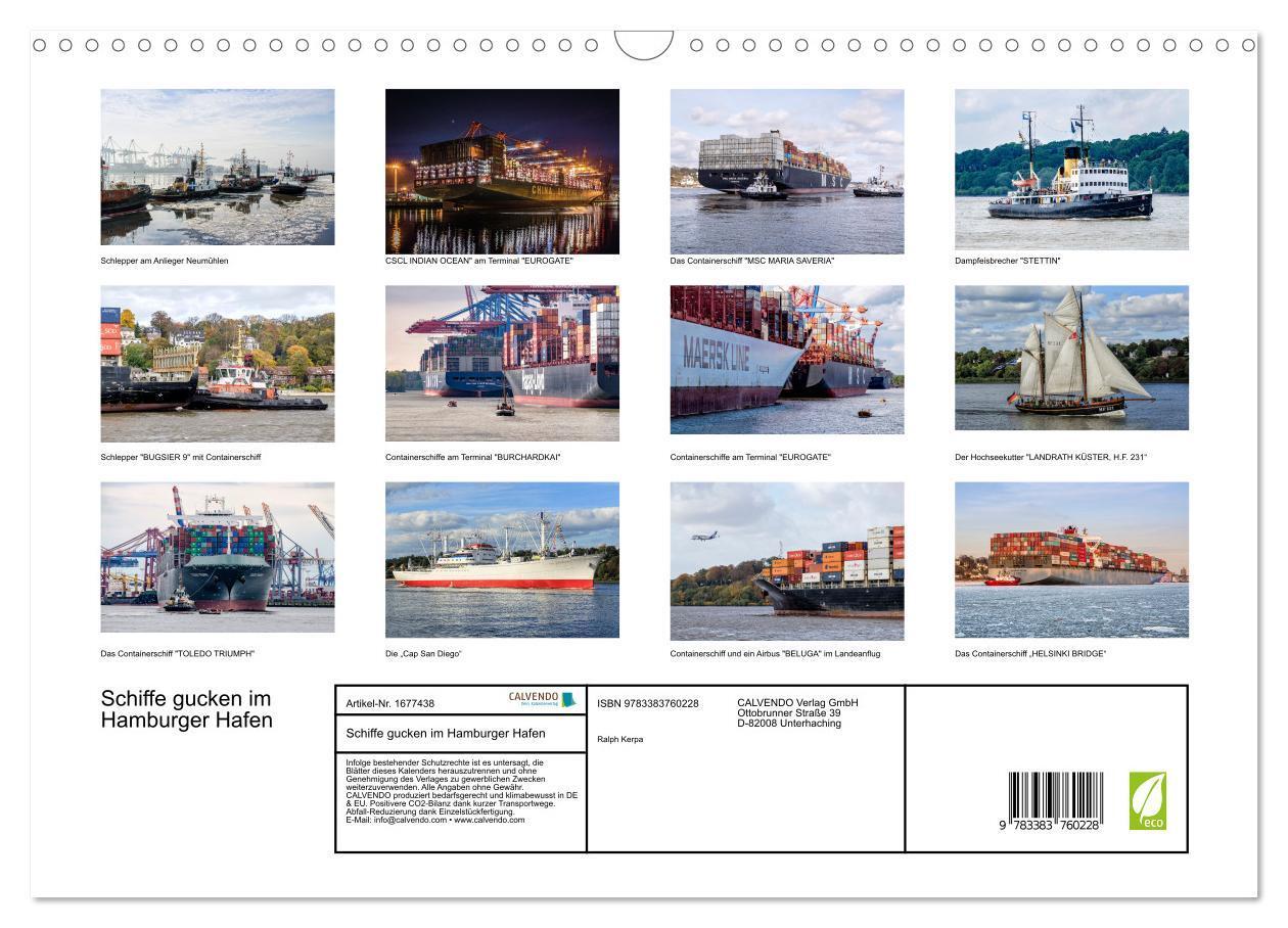 Bild: 9783383760228 | Schiffe gucken im Hamburger Hafen (Wandkalender 2025 DIN A3 quer),...