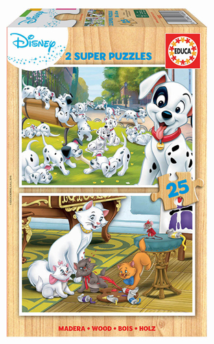 Cover: 8412668180826 | Holzpuzzle Dalmatians & Aristocats (Kinderpuzzle) | 2 Super Puzzles