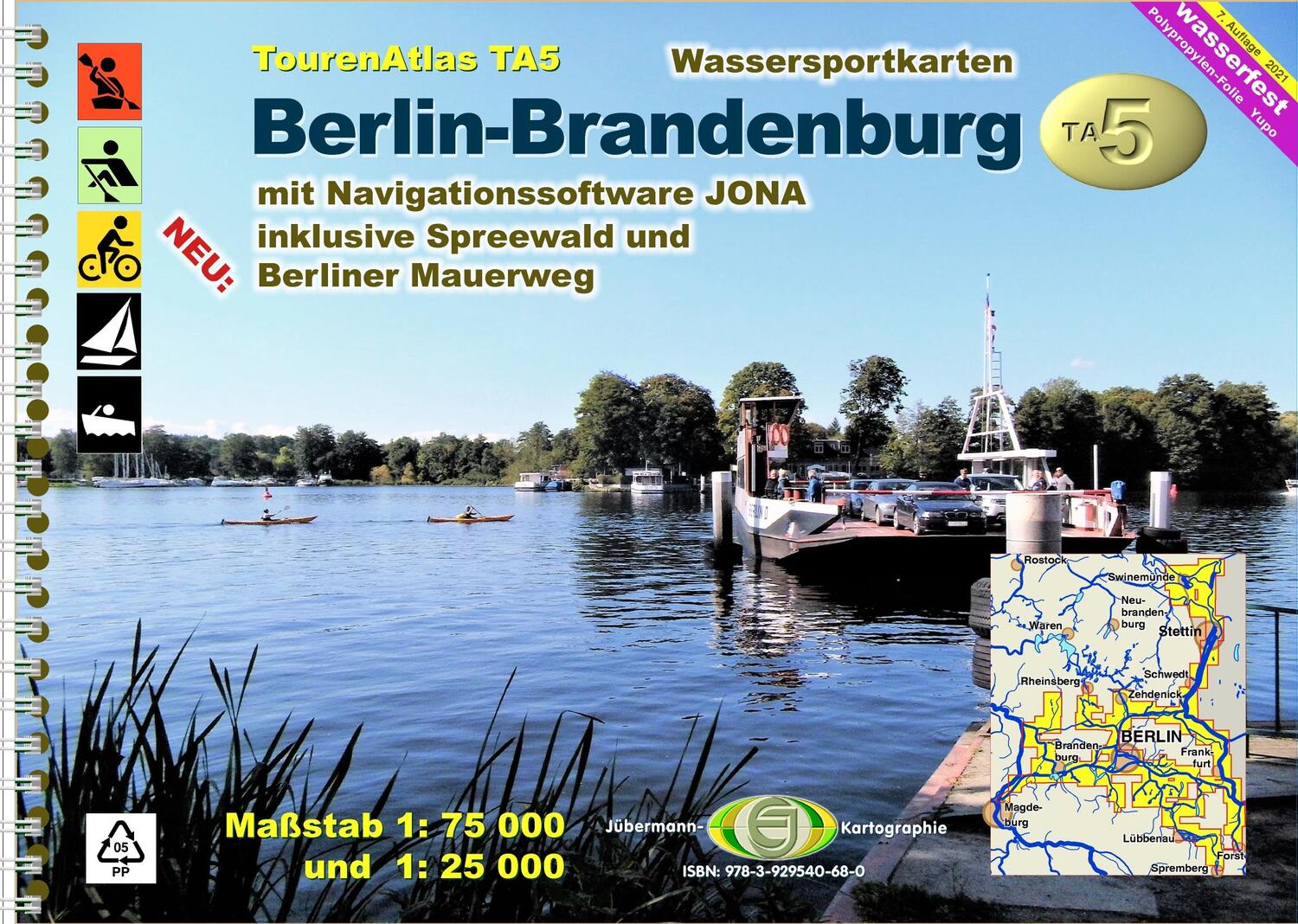 Cover: 9783929540734 | TourenAtlas TA5 Berlin-Brandenburg | Jübermann-Verlag | (Land-)Karte