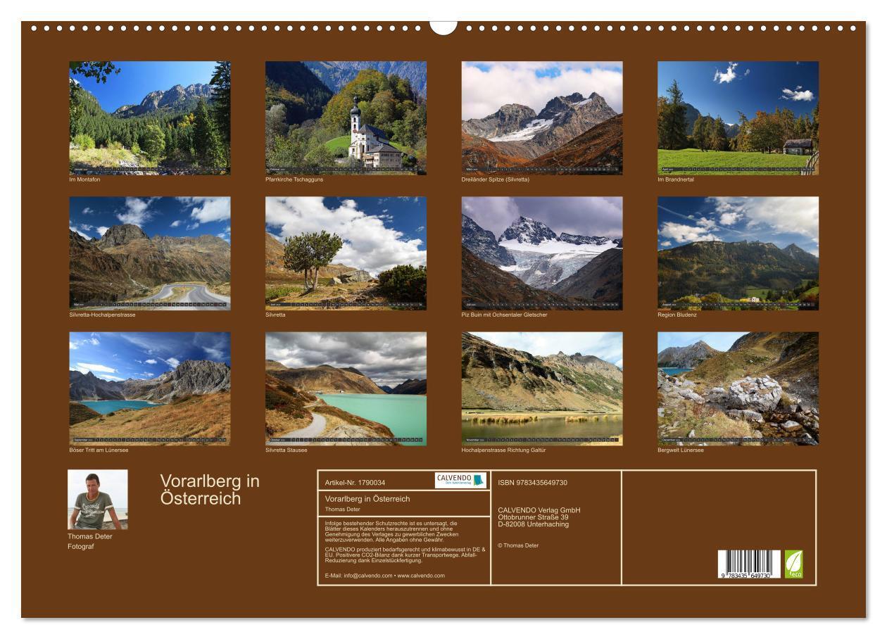 Bild: 9783435649730 | Vorarlberg in Österreich (Wandkalender 2025 DIN A2 quer), CALVENDO...