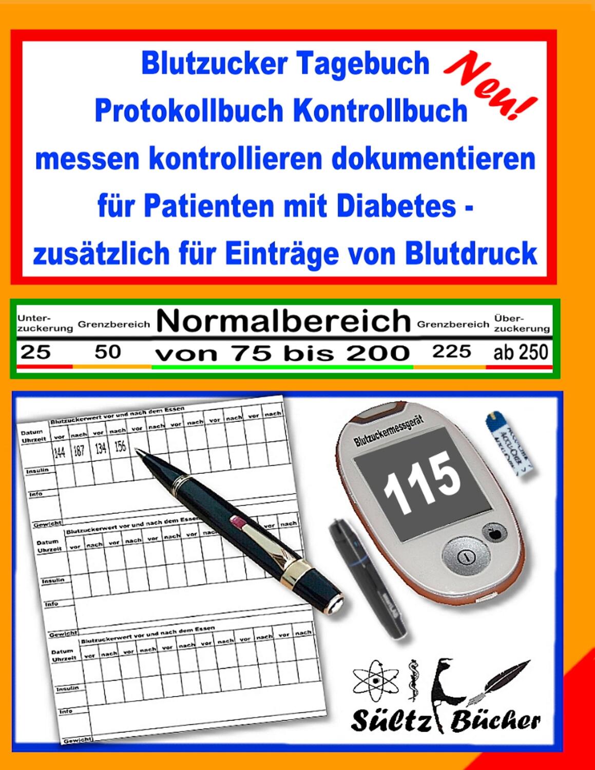 Cover: 9783749480258 | Blutzucker Tagebuch Protokollbuch Kontrollbuch messen kontrollieren...