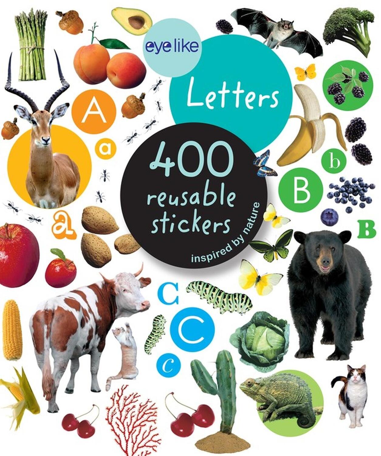 Cover: 9780761171393 | Eyelike Stickers: Letters | 400 Reusable Stickers Inspired by Nature