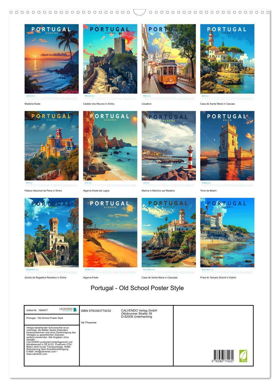 Bild: 9783383774232 | Portugal - Old School Poster Style (Wandkalender 2025 DIN A2 hoch),...