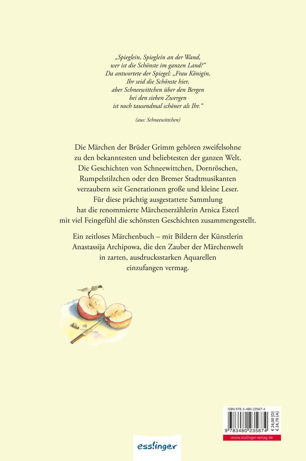 Rückseite: 9783480235674 | Die schönsten Märchen der Brüder Grimm | Brüder Grimm | Buch | 272 S.