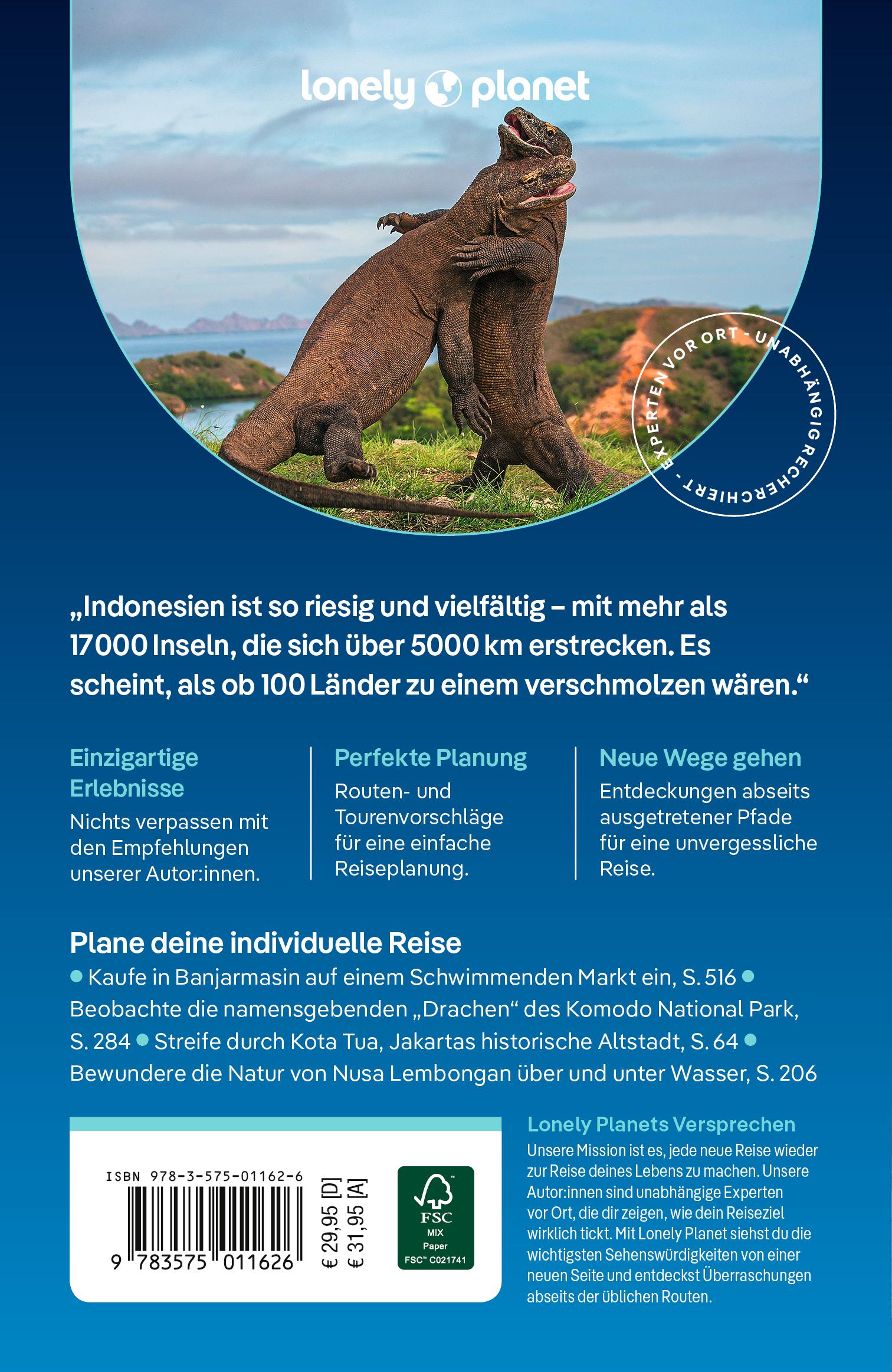 Rückseite: 9783575011626 | LONELY PLANET Reiseführer Indonesien | David Eimer (u. a.) | Buch