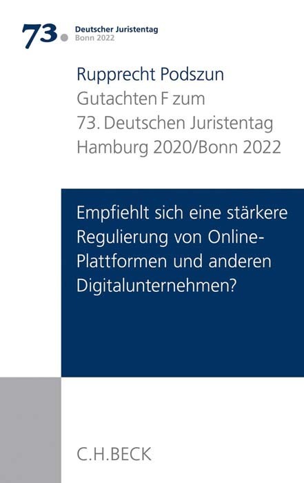 Cover: 9783406746369 | Verhandlungen des 73. Deutschen Juristentages Hamburg 2020 / Bonn...