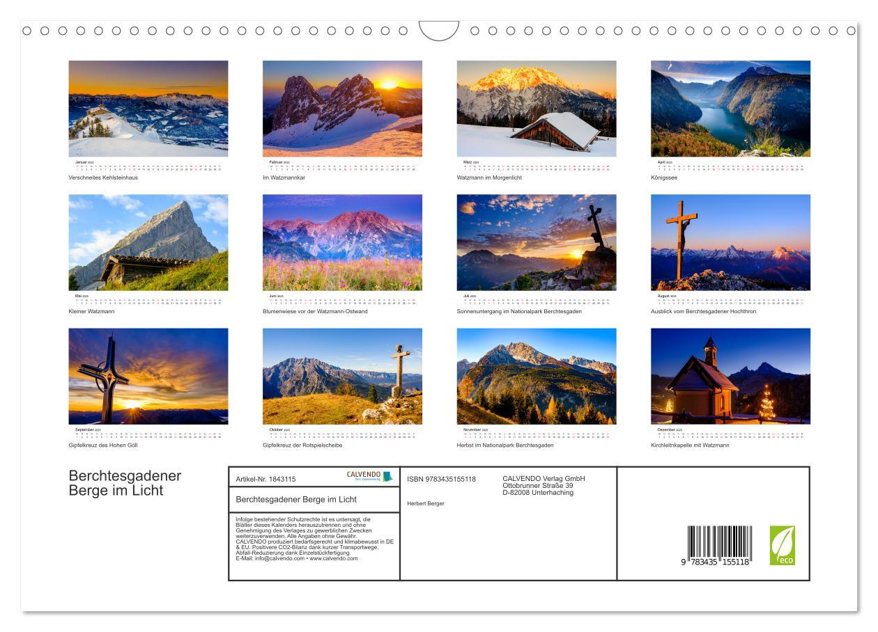 Bild: 9783435155118 | Berchtesgadener Berge im Licht (Wandkalender 2025 DIN A3 quer),...