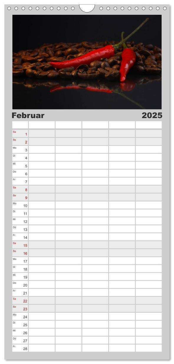 Bild: 9783457126349 | Familienplaner 2025 - Hot Chili Küchen Kalender mit 5 Spalten...