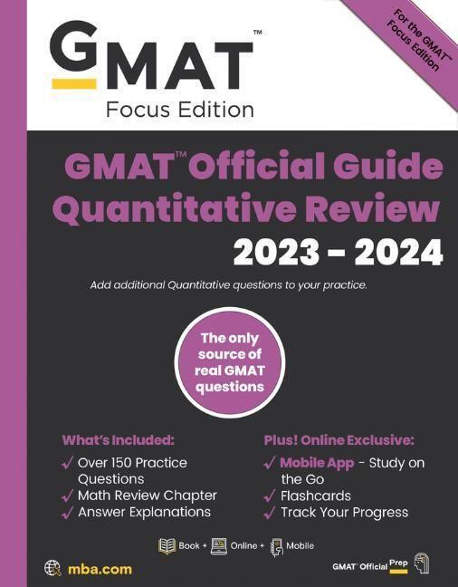 Cover: 9781394169955 | GMAT Official Guide Quantitative Review 2023-2024, Focus Edition