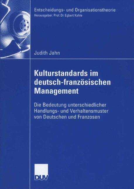 Cover: 9783835003439 | Kulturstandards im deutsch-französischen Management | Judith Jahn
