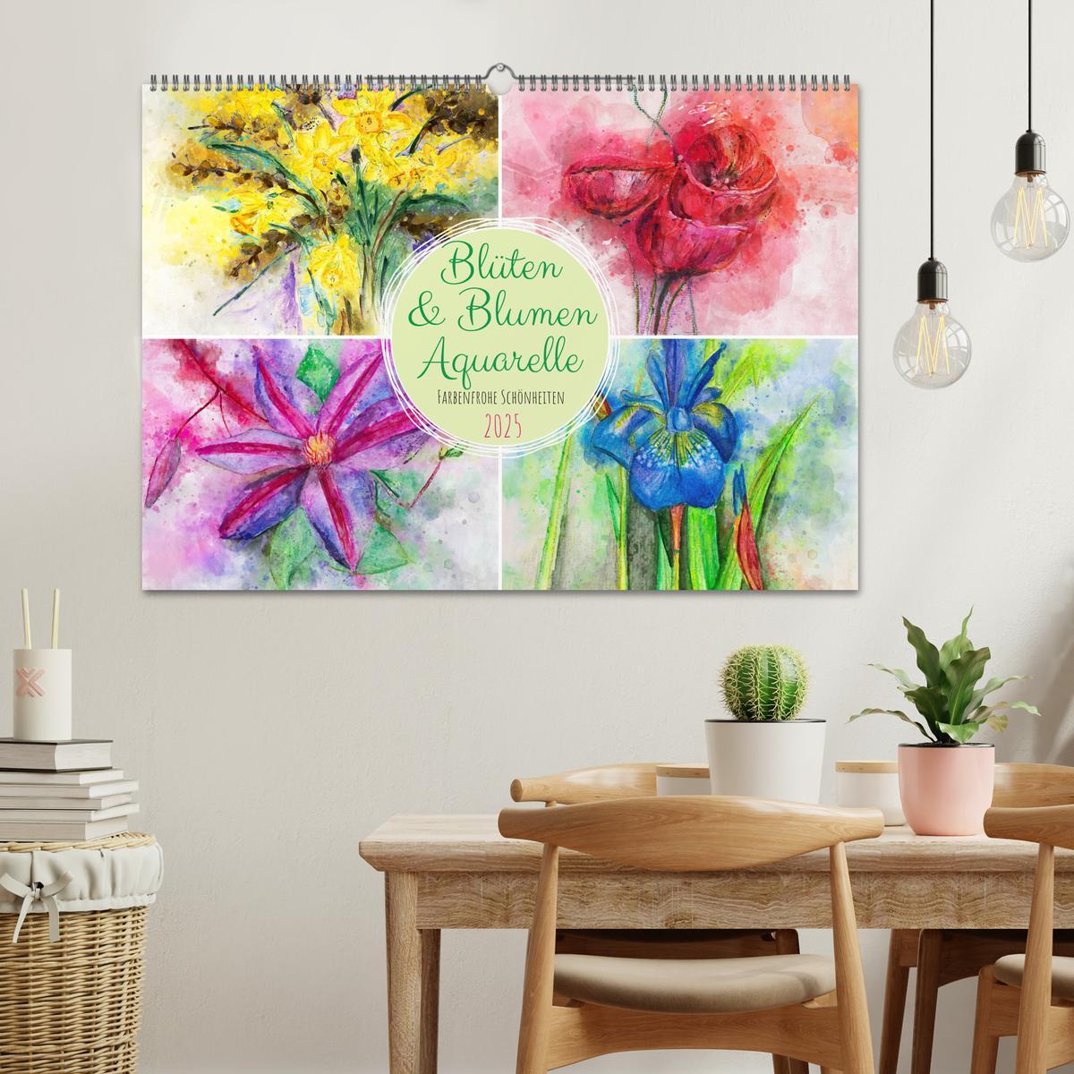 Bild: 9783383977060 | Blüten &amp; Blumen Aquarelle - Farbenfrohe Schönheiten (Wandkalender...