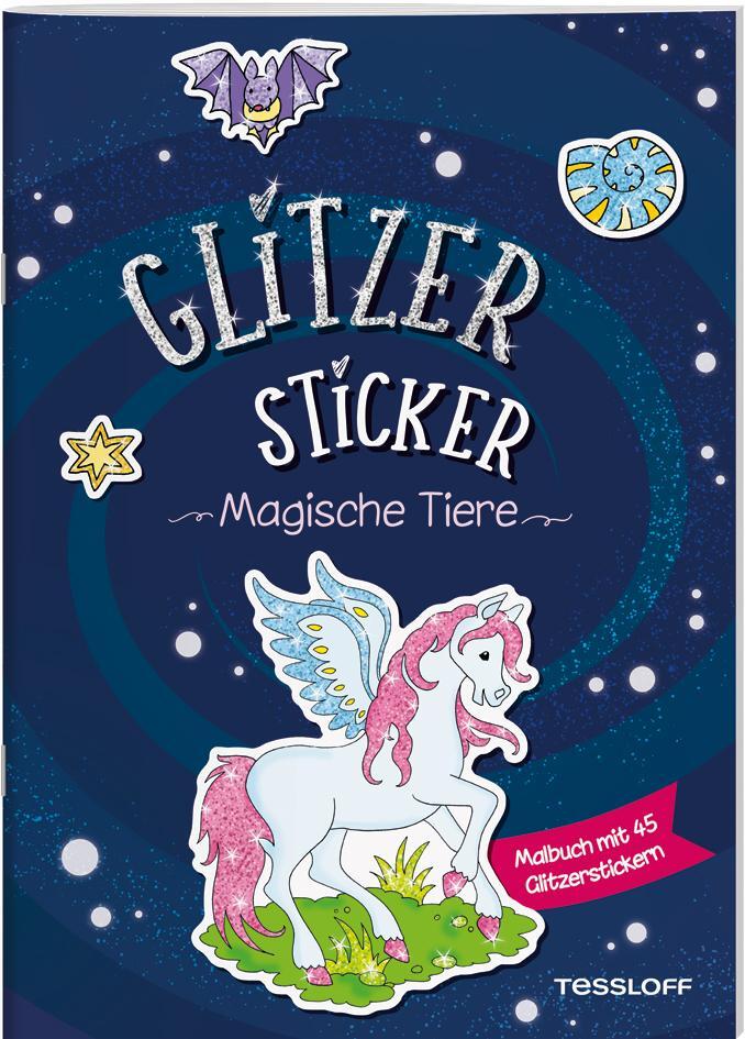 Cover: 9783788645335 | Glitzer-Sticker Malbuch. Magische Tiere | Mit 45 glitzernden Stickern