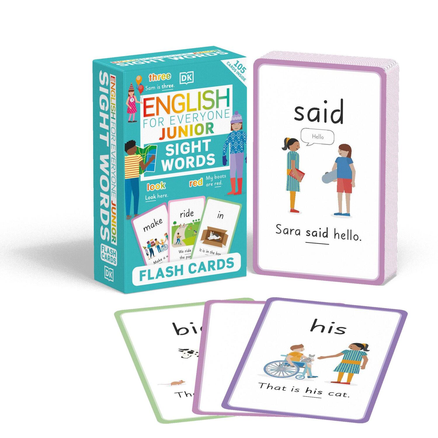 Cover: 9780744056174 | English for Everyone Junior Sight Words Flash Cards | Dk | Box | 2022