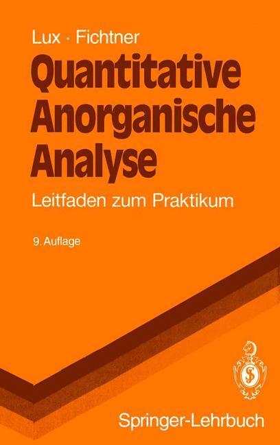 Cover: 9783540550648 | Quantitative Anorganische Analyse | Leitfaden zum Praktikum | Buch