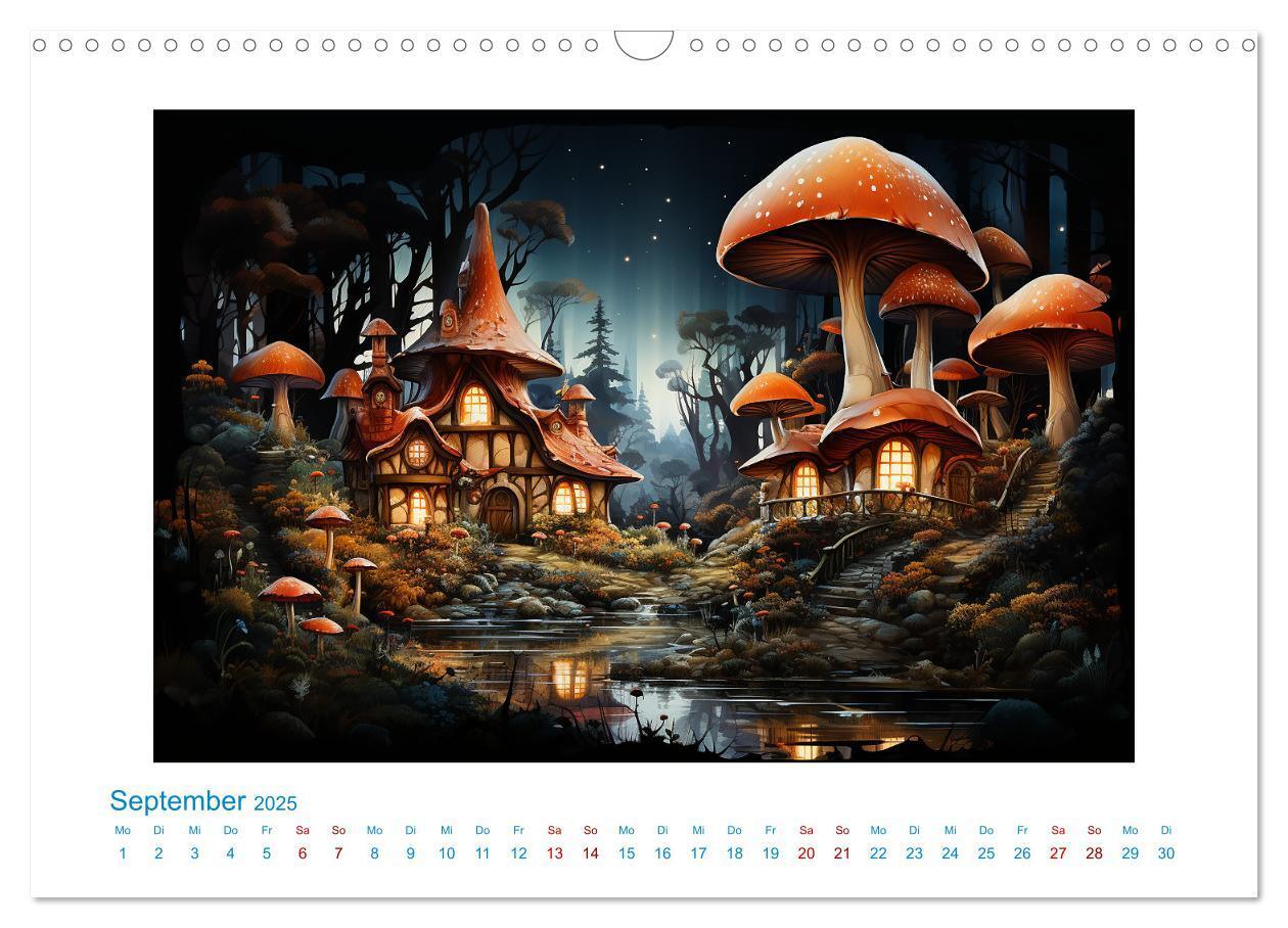 Bild: 9783383884238 | Märchenhafte Pilzhäuser (Wandkalender 2025 DIN A3 quer), CALVENDO...