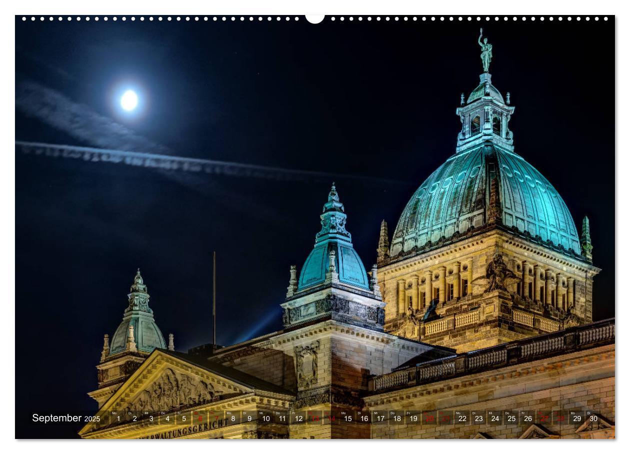 Bild: 9783435427093 | Nachts in Leipzig (Wandkalender 2025 DIN A2 quer), CALVENDO...