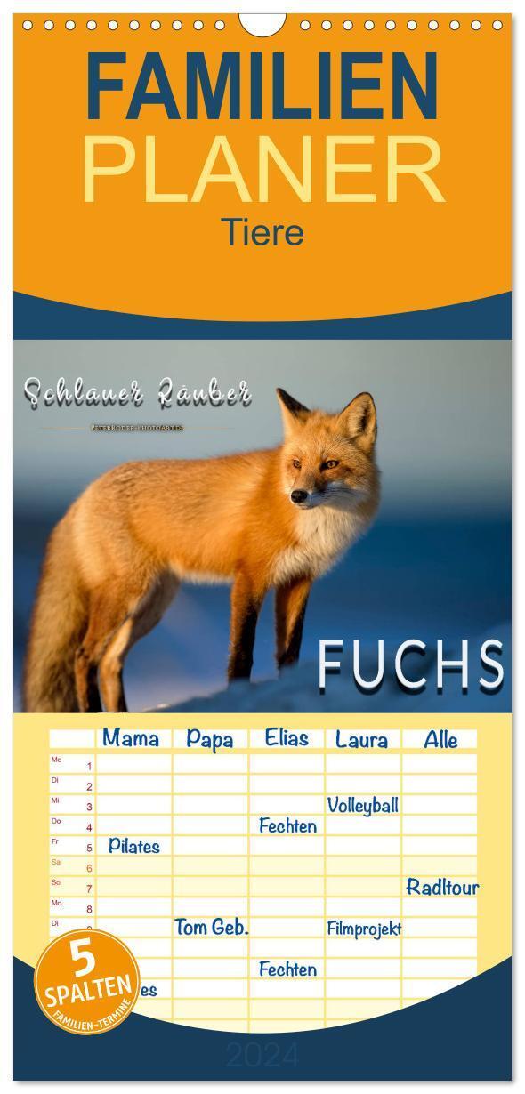 Cover: 9783383088889 | Familienplaner 2024 - Fuchs - schlauer Räuber mit 5 Spalten...