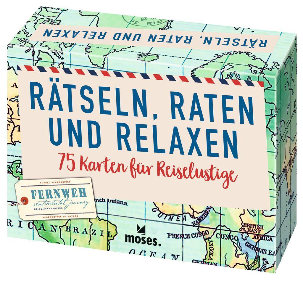 Cover: 9783964550507 | Rätsel, Raten und Relaxen | 75 Karten für Reiselustige | Philip Kiefer