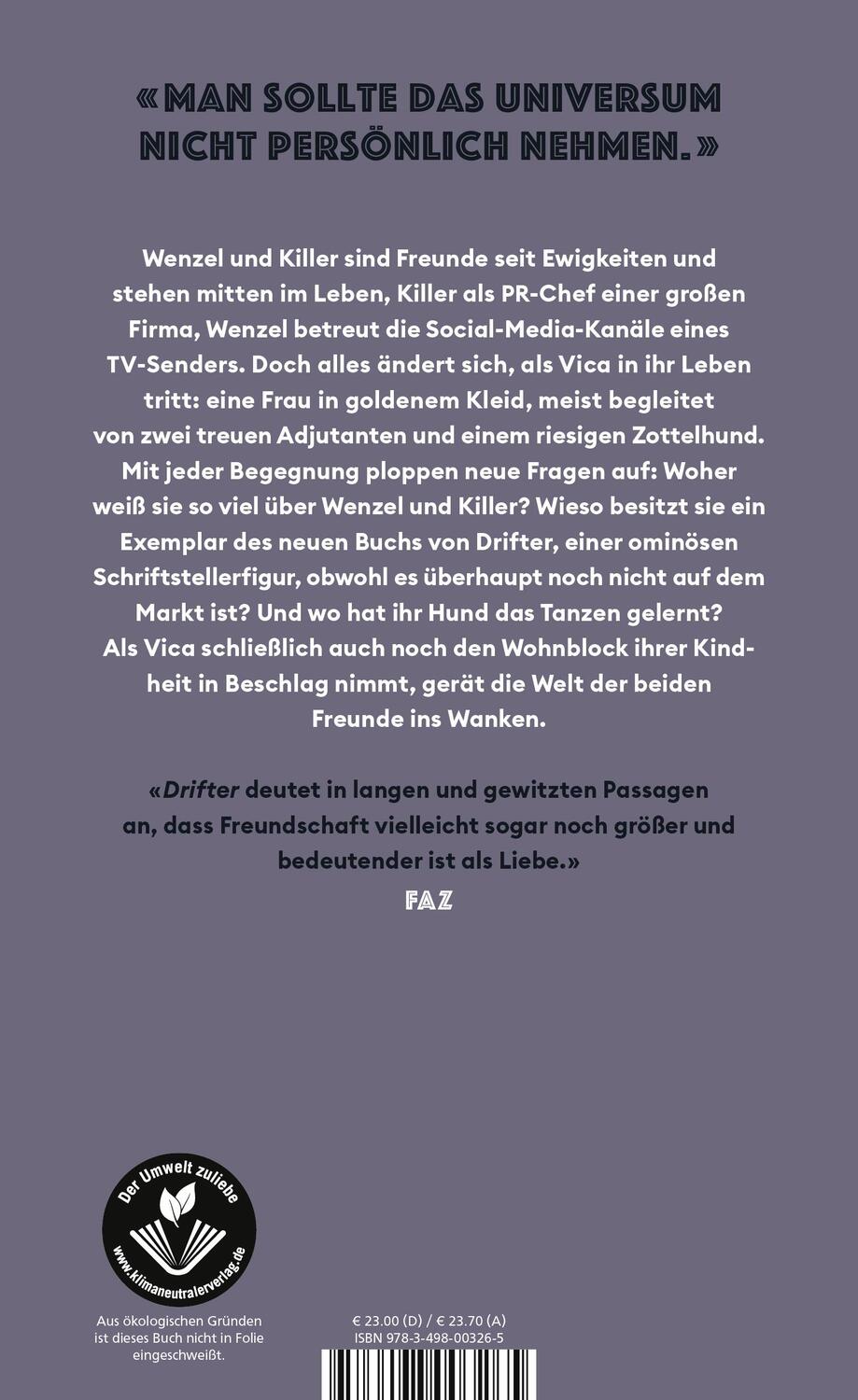 Rückseite: 9783498003265 | Drifter | Roman Nominiert für den Deutschen Buchpreis 2023 | Sterblich