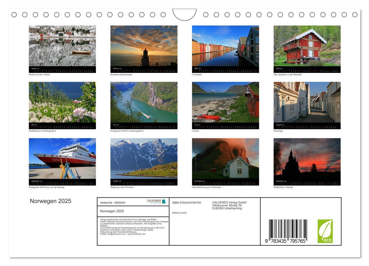 Bild: 9783435795765 | Norwegen 2025 (Wandkalender 2025 DIN A4 quer), CALVENDO Monatskalender