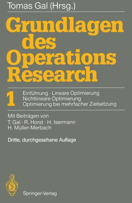 Cover: 9783540543909 | Grundlagen des Operations Research | Tomas Gal | Taschenbuch | XII