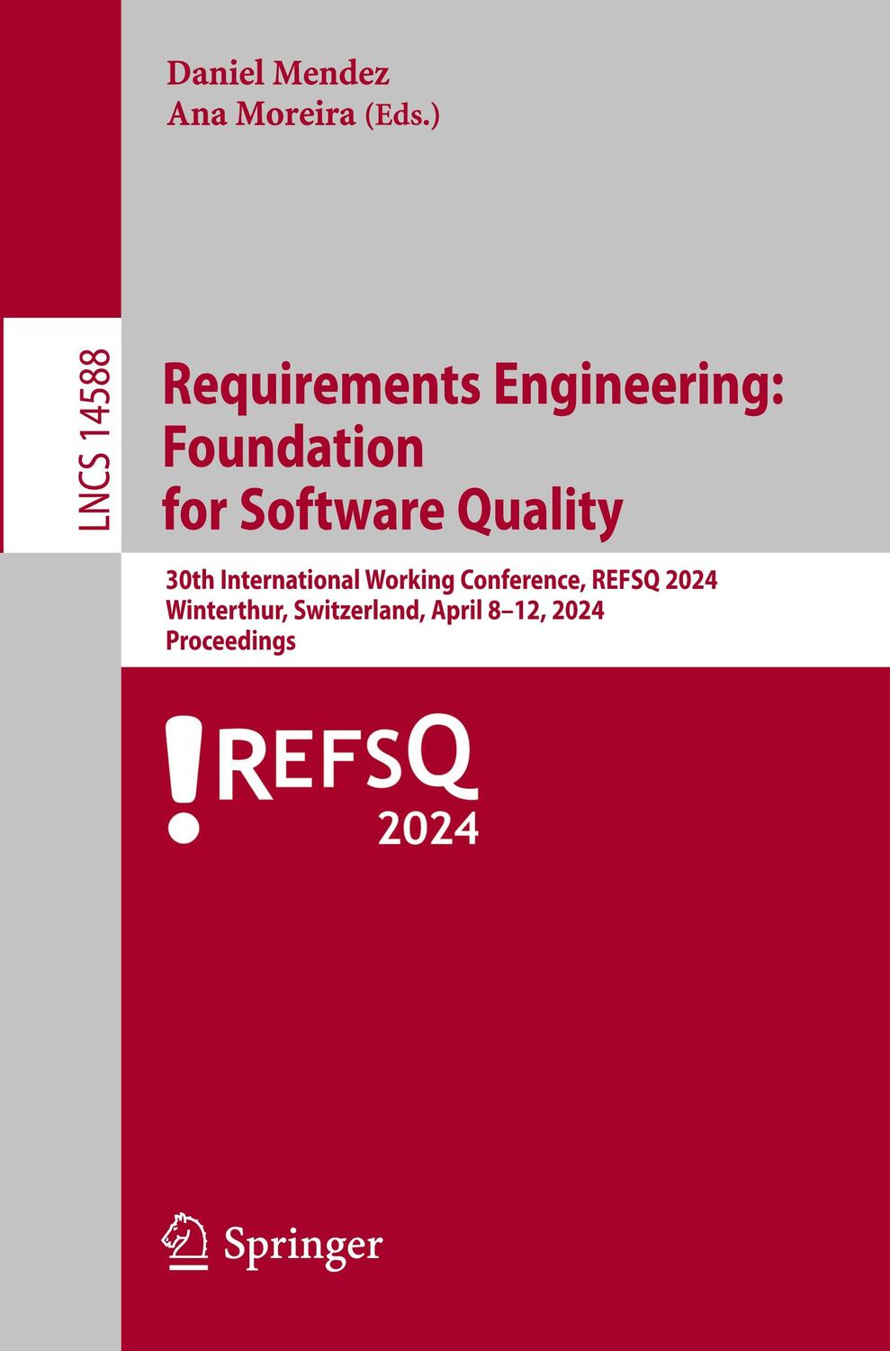 Cover: 9783031573262 | Requirements Engineering: Foundation for Software Quality | Buch