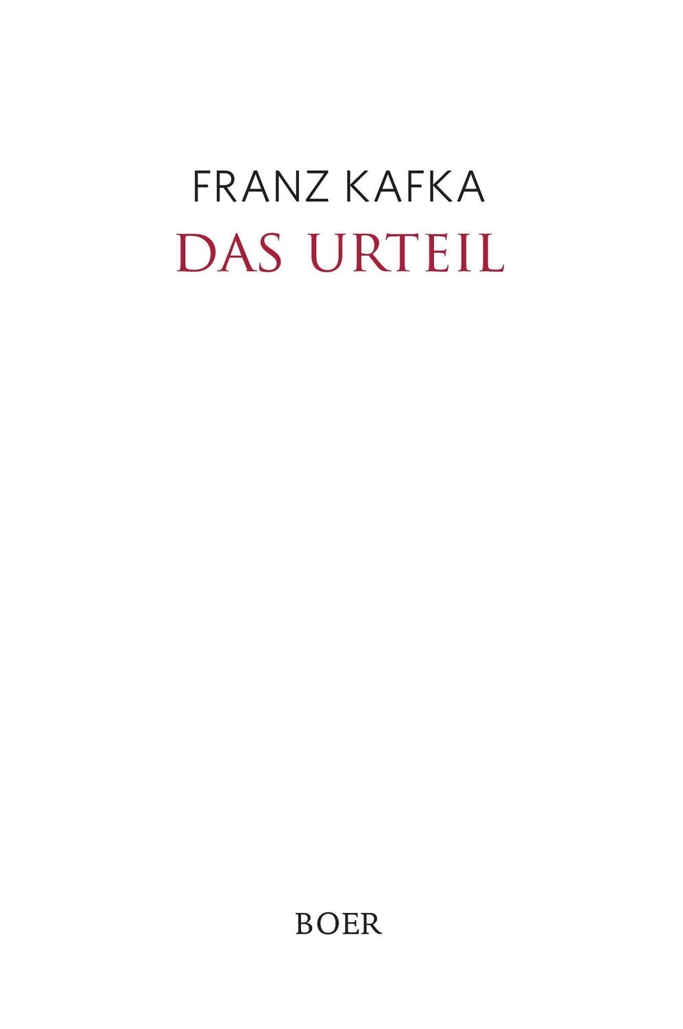 Cover: 9783946619581 | Das Urteil | Fünf Erzählungen | Franz Kafka | Buch | 100 S. | Deutsch