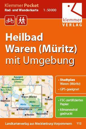 Cover: 9783940175335 | Klemmer Pocket Rad- und Wanderkarte Heilbad Waren (Müritz) mit...