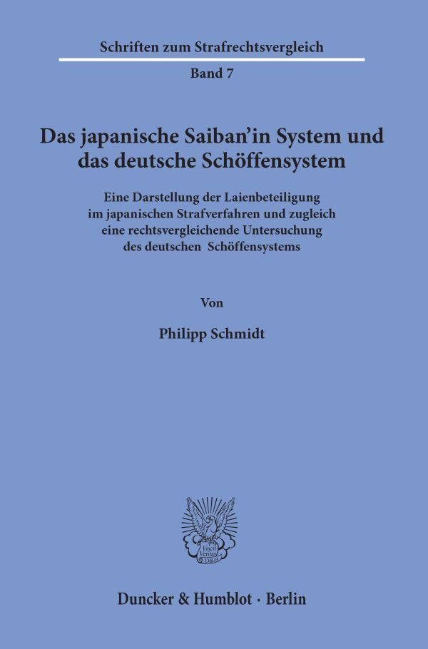 Cover: 9783428156559 | Das japanische Saiban'in System und das deutsche Schöffensystem.