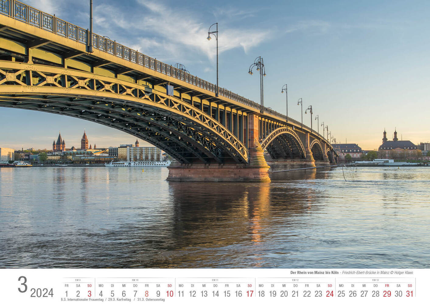 Bild: 9783965351783 | Der Rhein von Mainz bis Köln 2024 Bildkalender A3 cm Spiralbindung