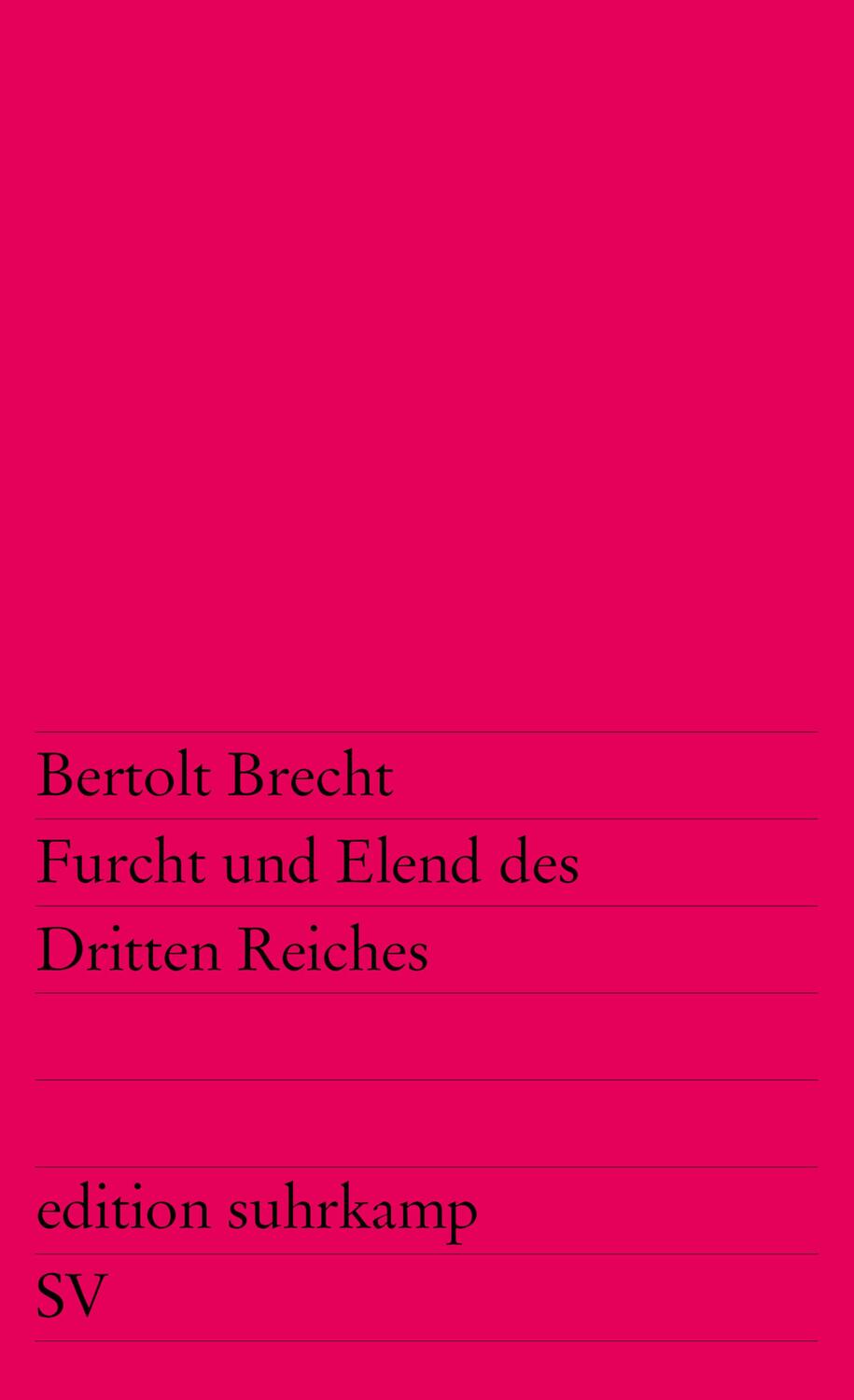 Cover: 9783518103920 | Furcht und Elend des Dritten Reiches | Bertolt Brecht | Taschenbuch