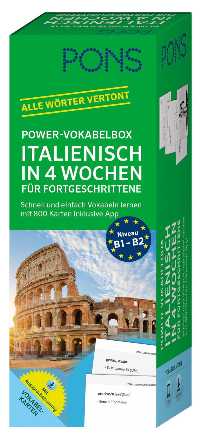 Cover: 9783125629950 | PONS Power-Vokabelbox Italienisch in 4 Wochen für Fortgeschrittene