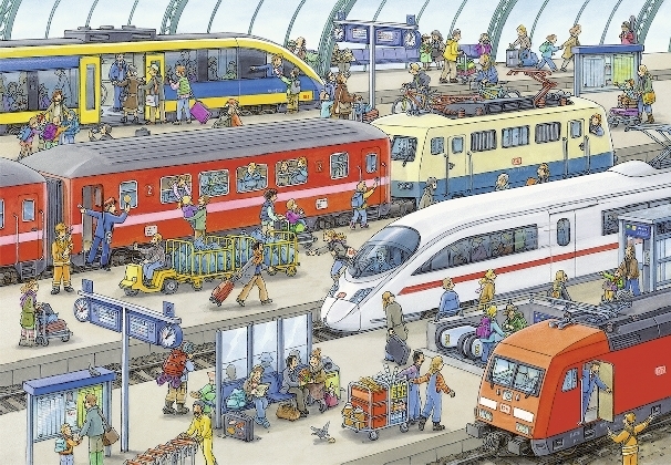 Bild: 4005556091911 | Ravensburger Kinderpuzzle - 09191 Trubel am Bahnhof - Puzzle für...