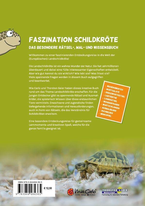 Bild: 9783944484365 | Faszination Schildkröte - das besondere Rätsel-, Mal- und Wissensbuch