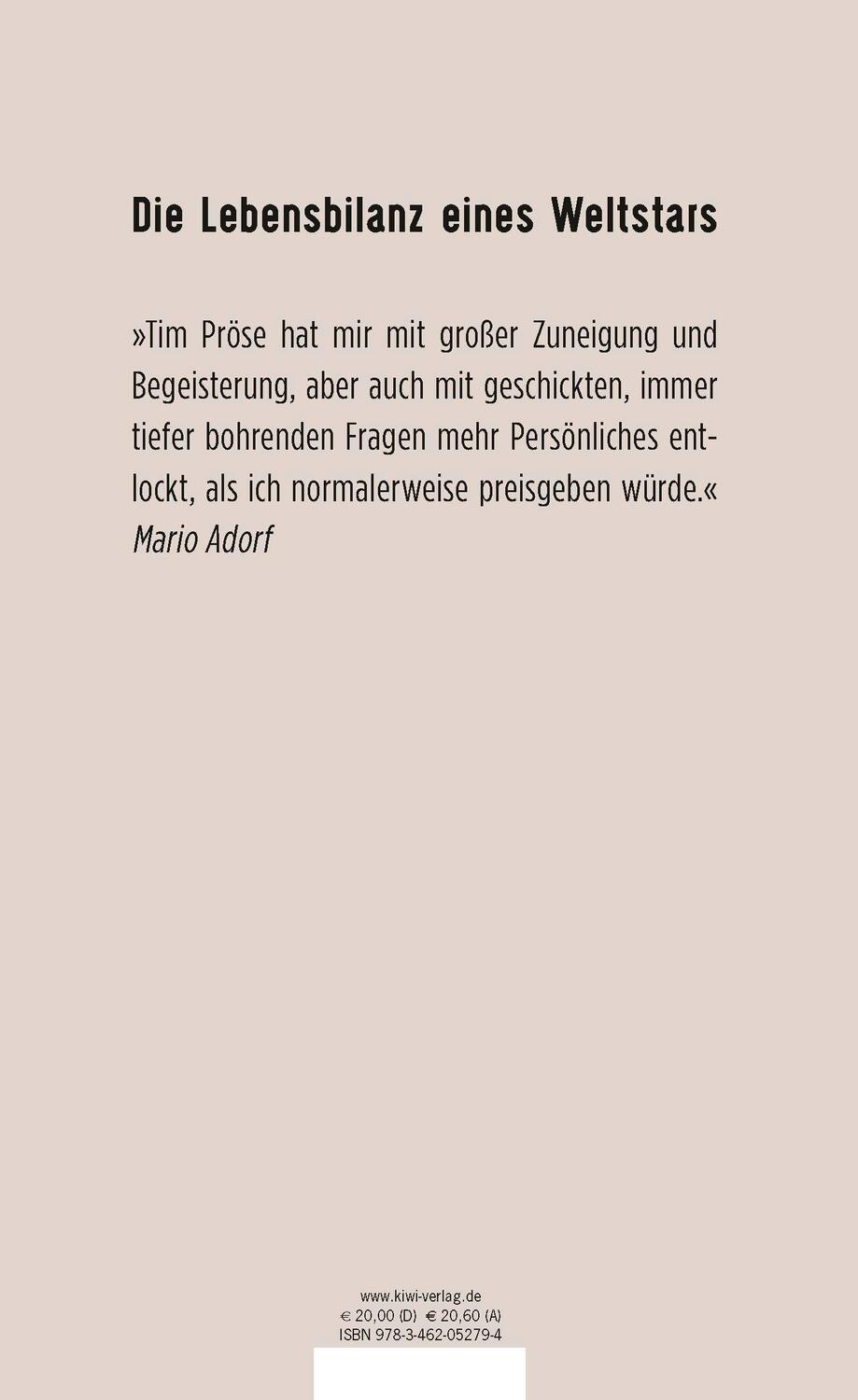 Rückseite: 9783462052794 | Mario Adorf. Zugabe! | Tim Pröse | Buch | 246 S. | Deutsch | 2019