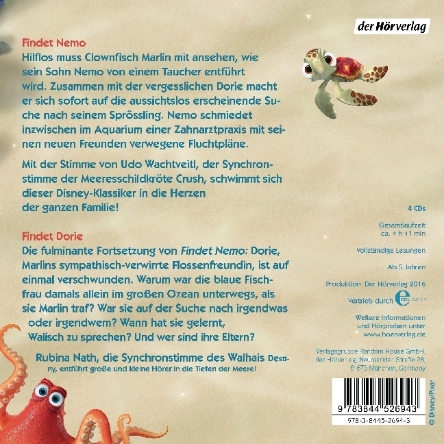 Bild: 9783844526943 | Findet Nemo - Findet Dorie, 4 Audio-CDs | Anke Albrecht | Audio-CD