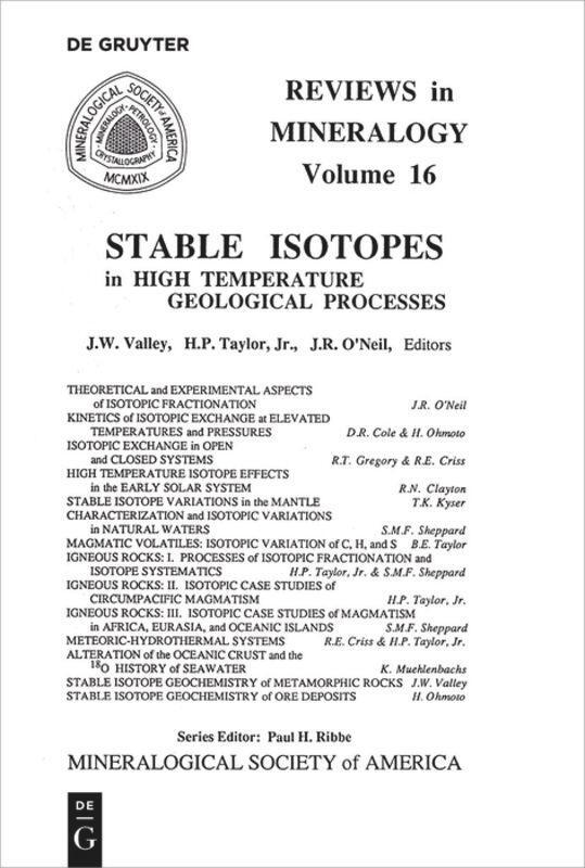 Cover: 9780939950201 | Stable Isotopes in High Temperature Geological Processes | Taschenbuch