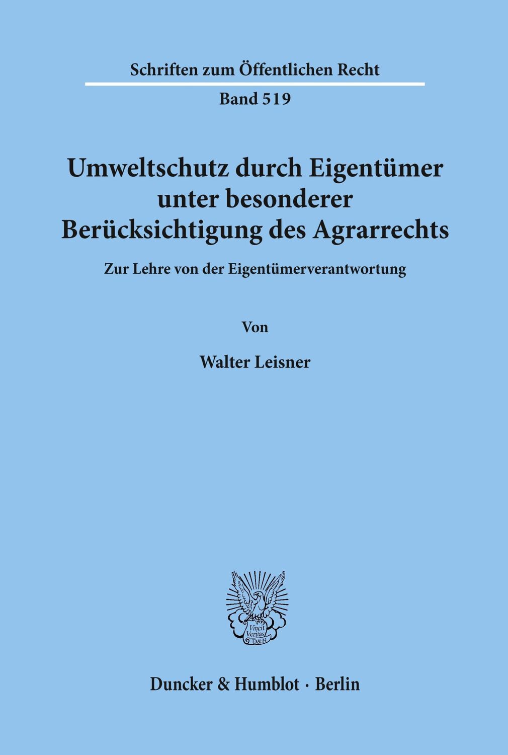 Cover: 9783428062997 | Umweltschutz durch Eigentümer, unter besonderer Berücksichtigung...