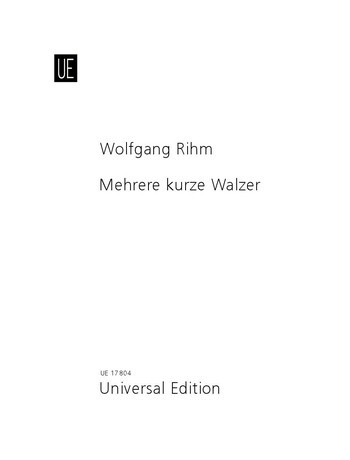 Cover: 9790008068409 | Mehrere kurze Walzer | Wolfgang Rihm | Buch | Universal Edition