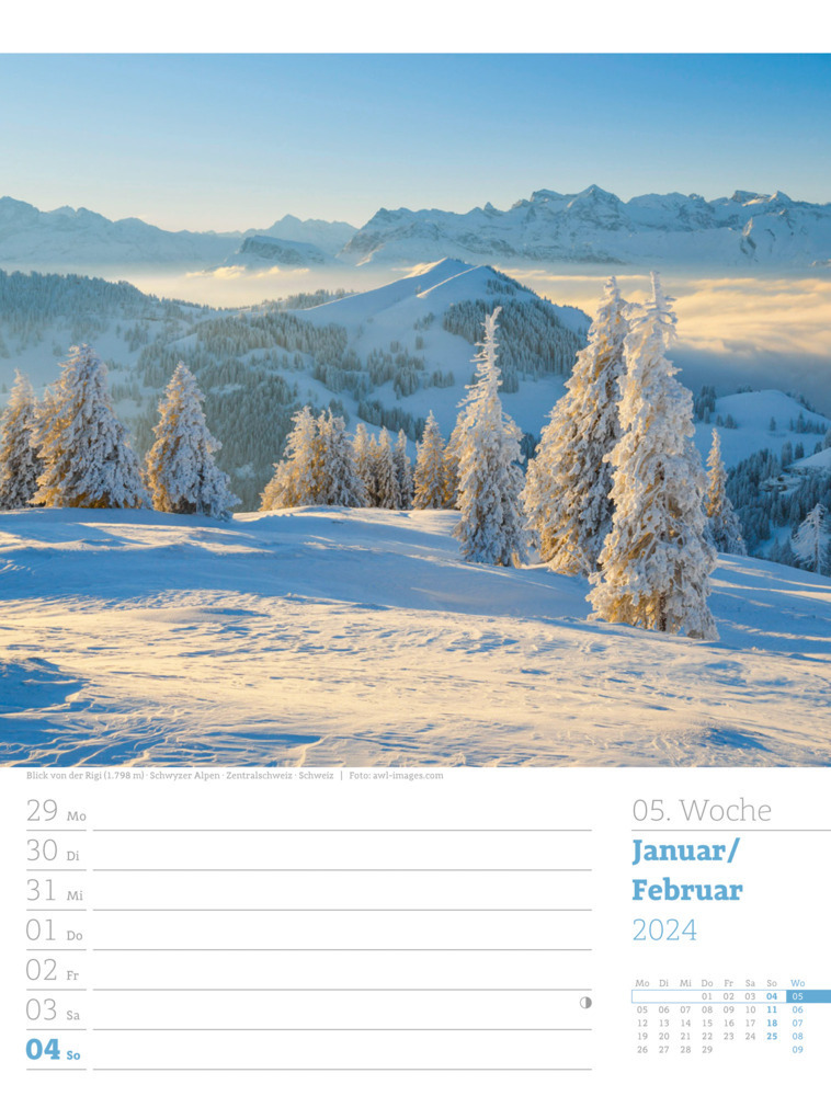 Bild: 9783838434025 | Faszination Alpenwelt - Wochenplaner Kalender 2024 | Kunstverlag