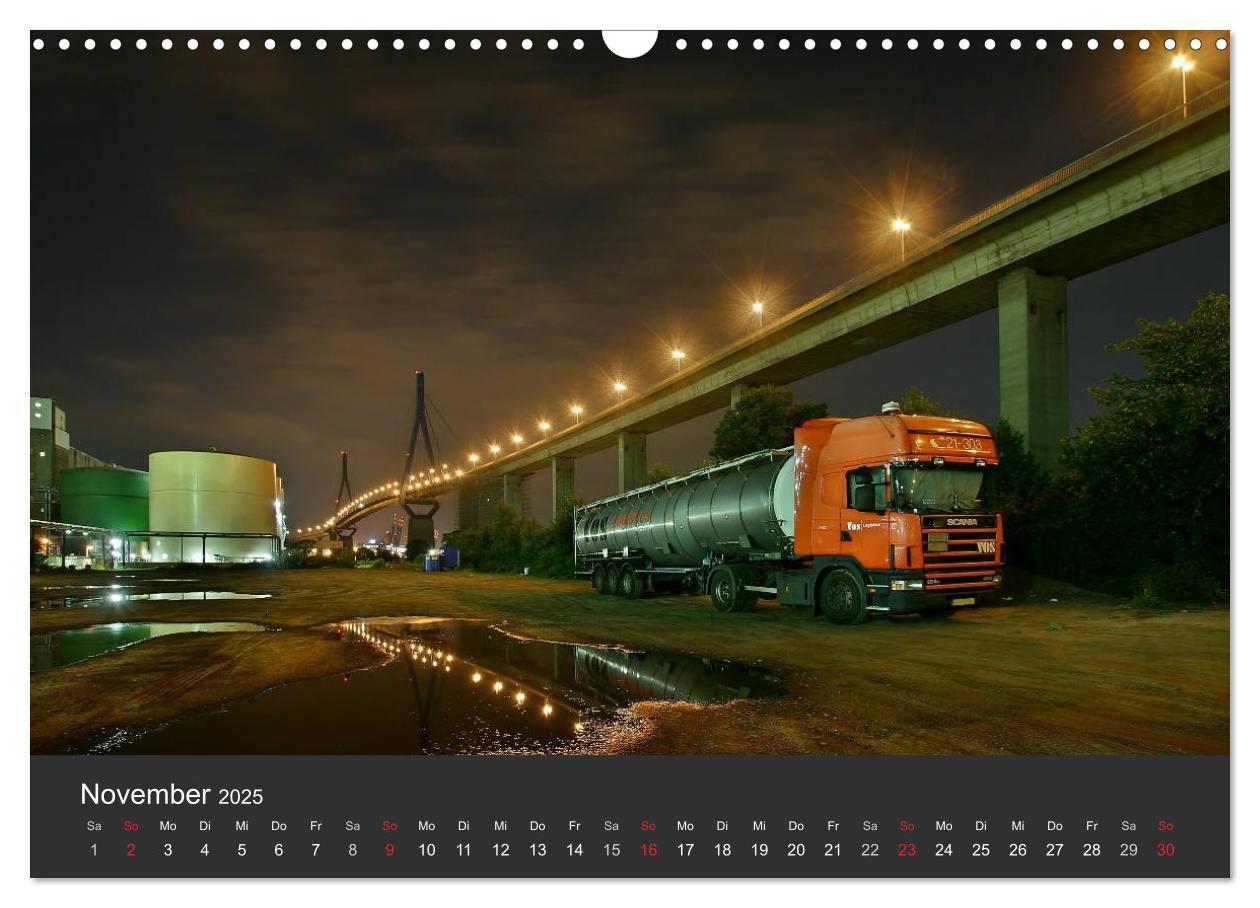 Bild: 9783435762460 | Hamburger Hafen bei Nacht (Wandkalender 2025 DIN A3 quer), CALVENDO...