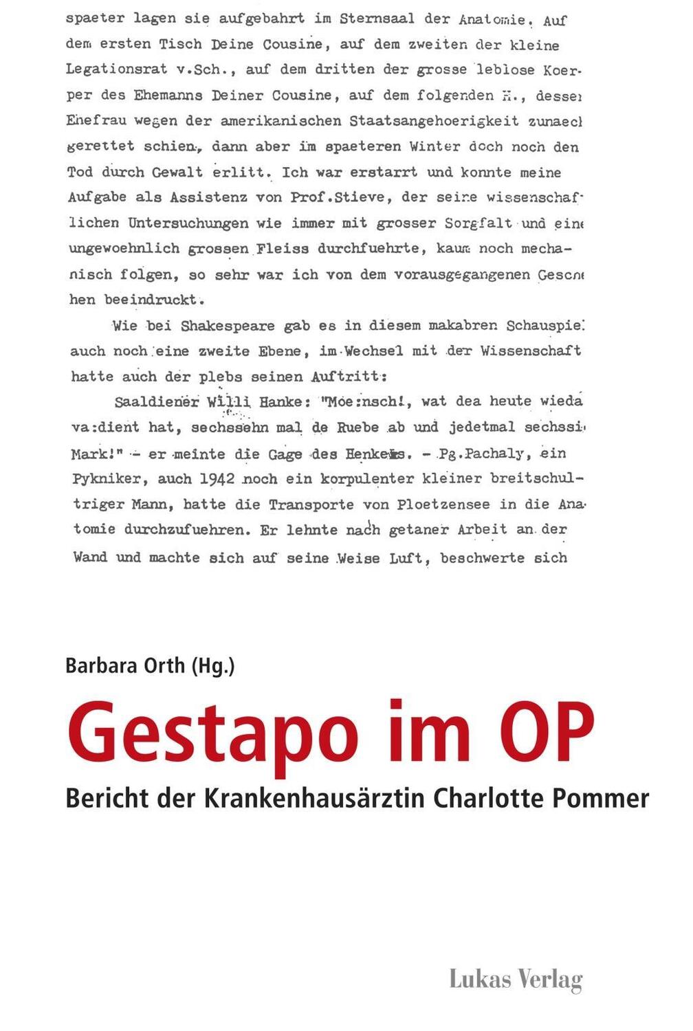 Cover: 9783867321266 | Gestapo im OP | Taschenbuch | 143 S. | Deutsch | 2013 | Lukas Verlag