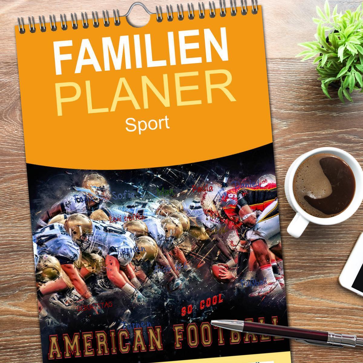 Bild: 9783457122792 | Familienplaner 2025 - American Football - so cool mit 5 Spalten...