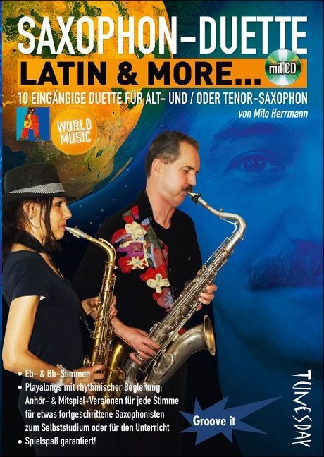 Cover: 9790501980161 | Saxophon-Duette - Latin &amp; more, mit Audio-CD | Milo Herrmann | 2014