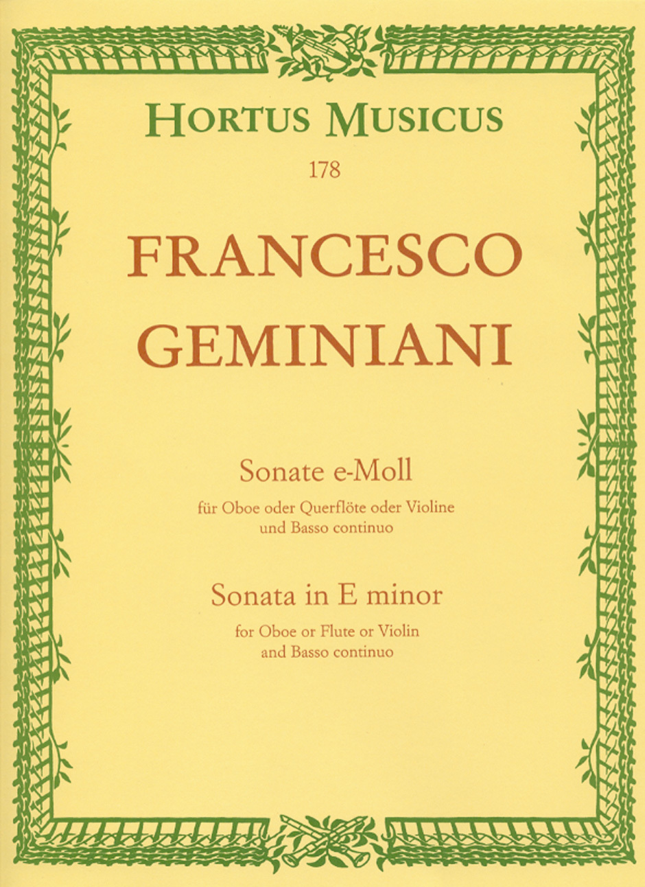 Cover: 9790006003655 | Sonate für Oboe oder Querflöte oder Violine und Basso continuo e-Moll