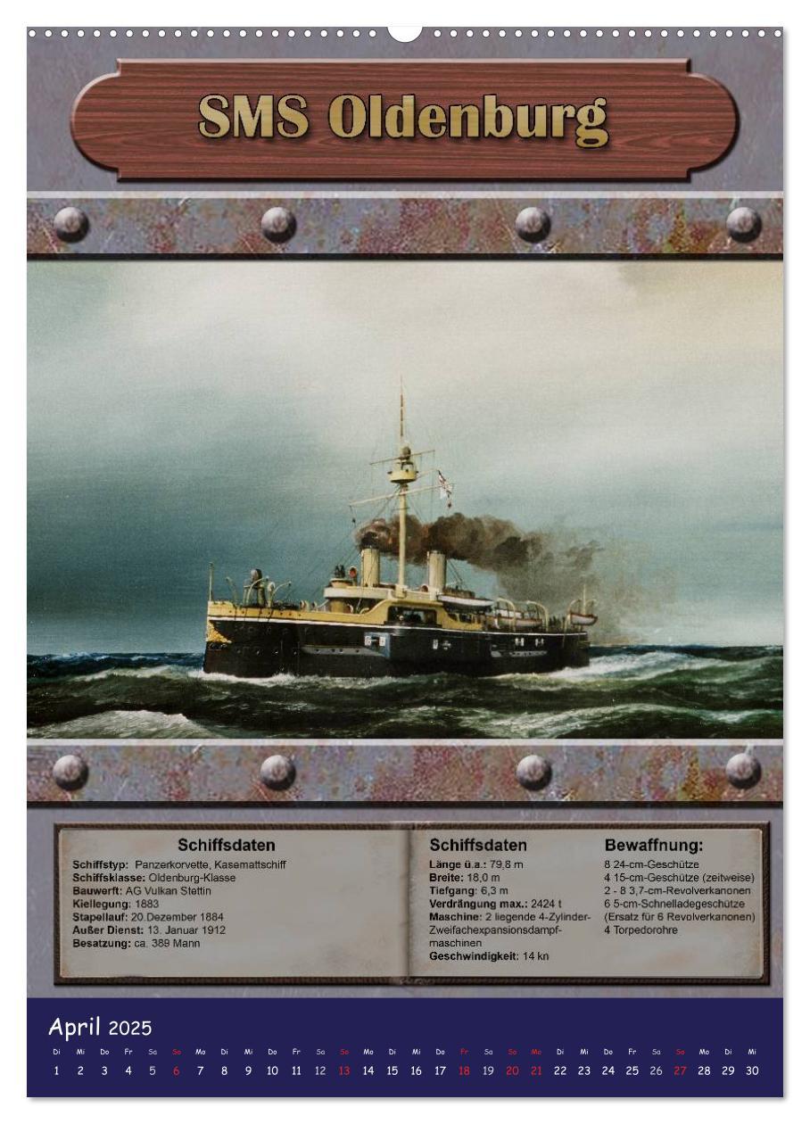 Bild: 9783457059852 | Die kaiserliche Marine 1871 - 1918 (Wandkalender 2025 DIN A2 hoch),...