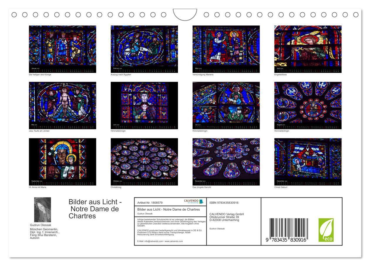 Bild: 9783435830916 | Bilder aus Licht - Notre Dame de Chartres (Wandkalender 2025 DIN A4...