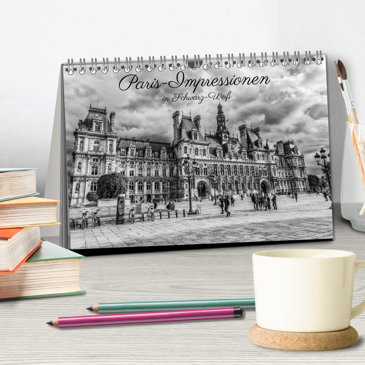 Bild: 9783435366385 | Paris-Impressionen in Schwarz-Weiß (Tischkalender 2025 DIN A5...